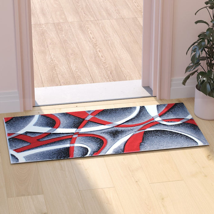 Flash Furniture Atlan Abstract Rug, Red