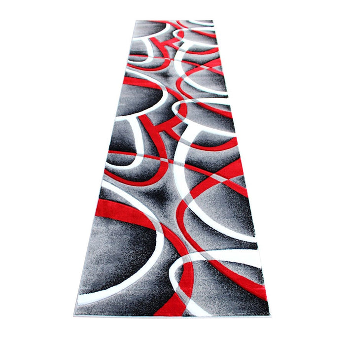 Flash Furniture Atlan 3X10 Abstract Rug, Red - KP-RG951-310-RD-GG