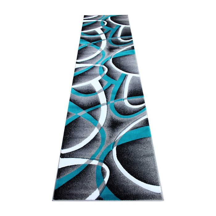 Flash Furniture Atlan 3X10 Abstract Rug, Turquoise - KP-RG951-310-TQ-GG