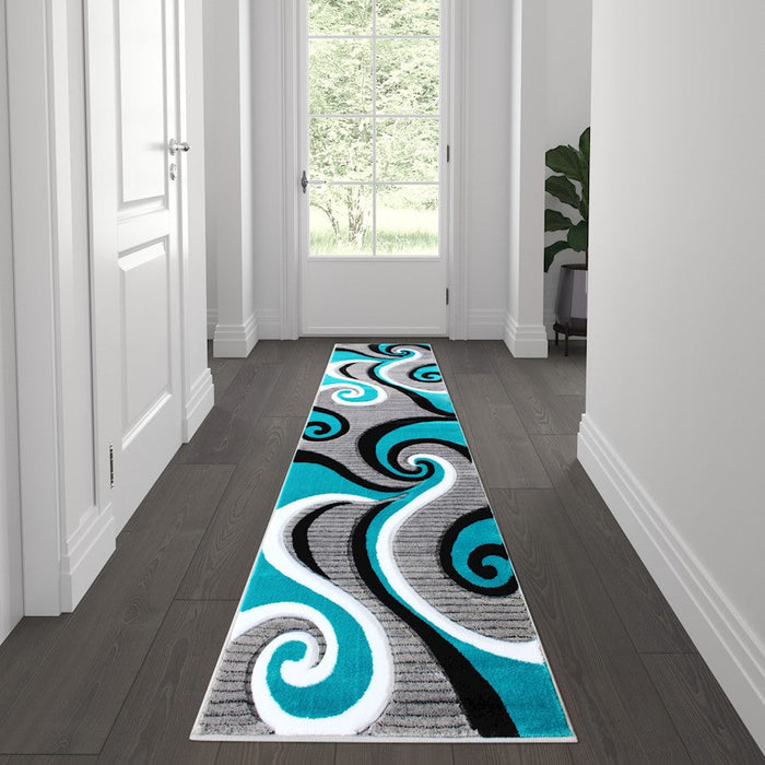 Flash Furniture Athos Abstract Swirl Rug