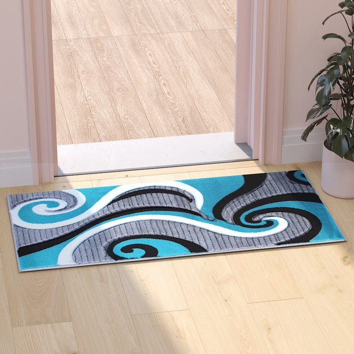 Flash Furniture Athos Abstract Swirl Rug