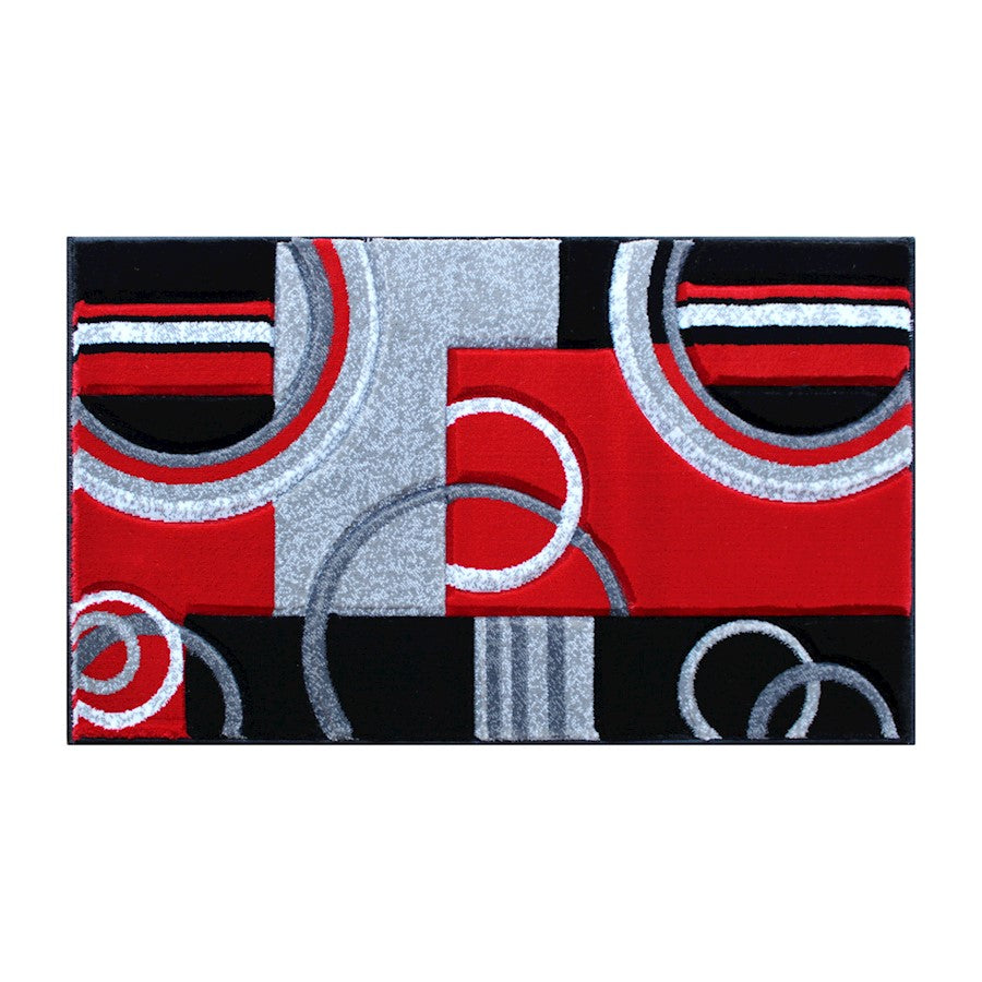 Flash Furniture Audra 2X3 Geometric Rug, Red - KP-RG953-23-RD-GG