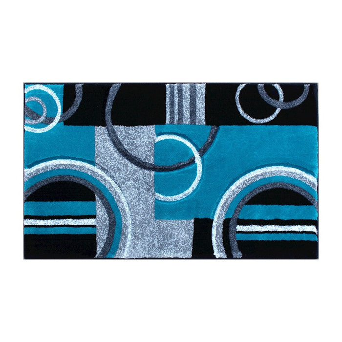 Flash Furniture Audra 2X3 Geometric Rug, Turquoise - KP-RG953-23-TQ-GG