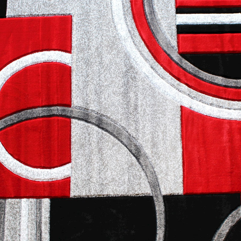Flash Furniture Audra 8X8 Geometric Rug, Red