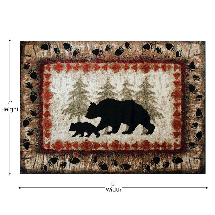 Flash Furniture Ursus Bear Cub Area Rug, Brown