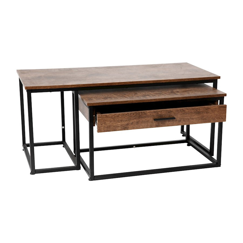 Flash Furniture Emerson 2 PC Nested Coffee Tables Set, Walnut - NAN-JH-17145-GG