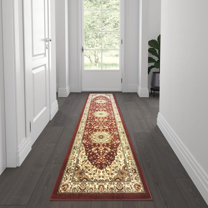 Flash Furniture Mersin 2X7 Persian Area Rug, Burgundy