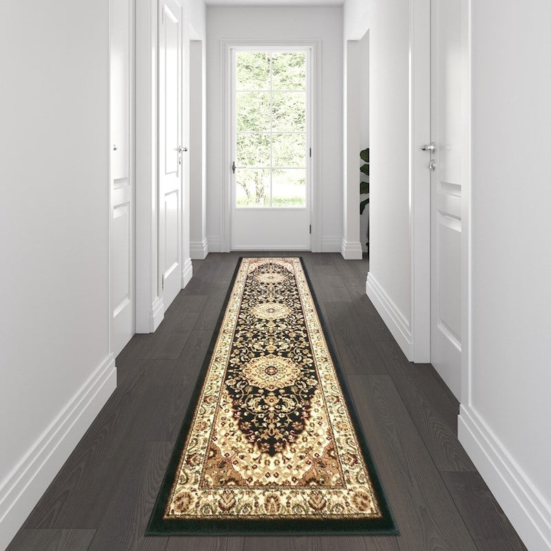 Flash Furniture Mersin 3X10 Persian Area Rug, Black
