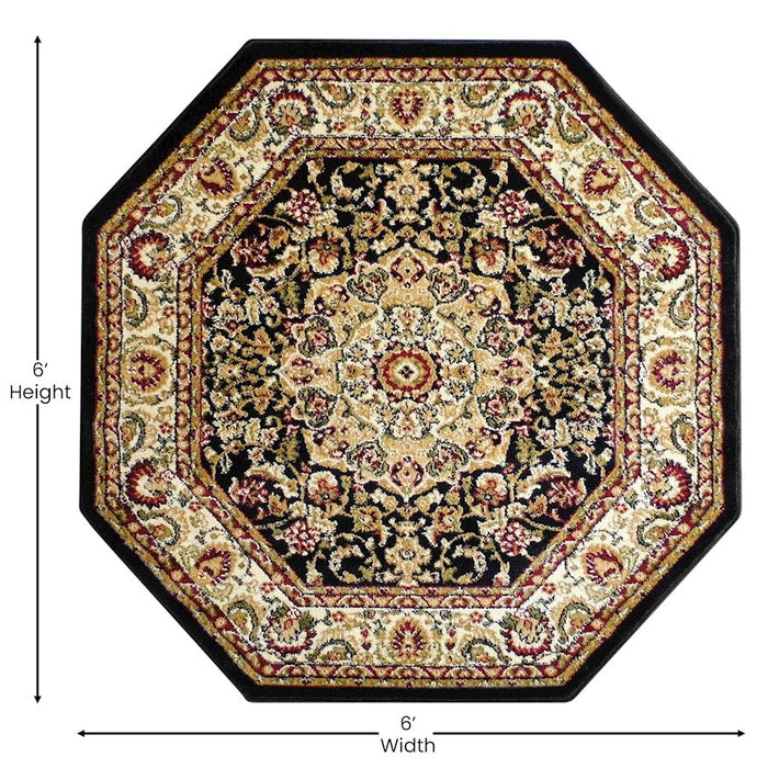 Flash Furniture Mersin 5X5 Persian Octagonarea Area Rug