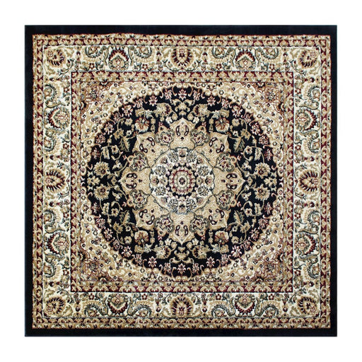 Flash Furniture Mersin 7X7 Persian Area Rug, Black - NR-RGB401-77S-BK-GG