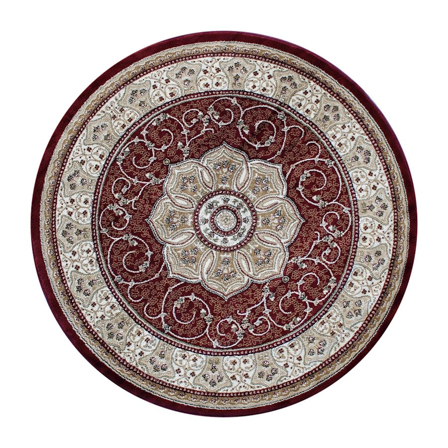 Flash Furniture Portman 5X5 Persian Area Rug, Burgundy - NR-RGB404-55R-BU-GG