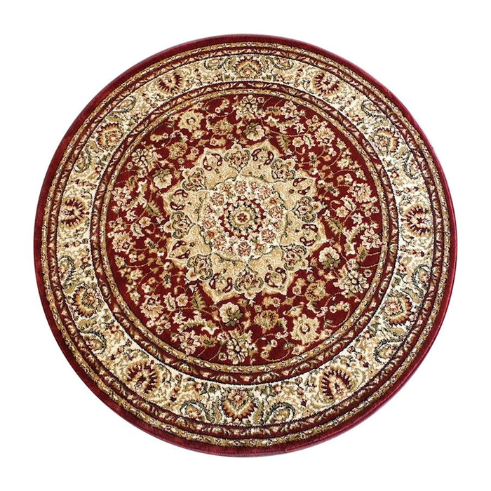 Flash Furniture Mersin 4X4 Persian Area Rug, Burgundy - NR-RGTRZ861-44-BU-GG