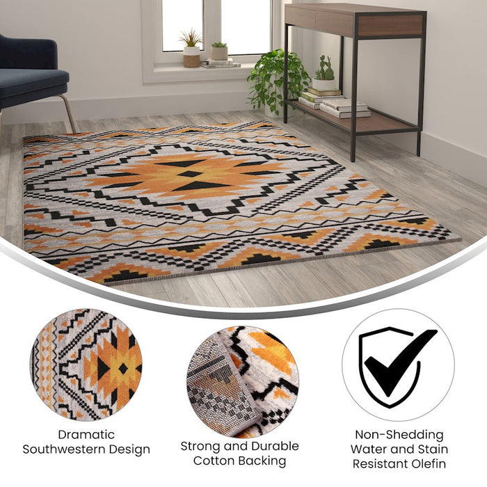 Flash Payson Area Rug, Orange