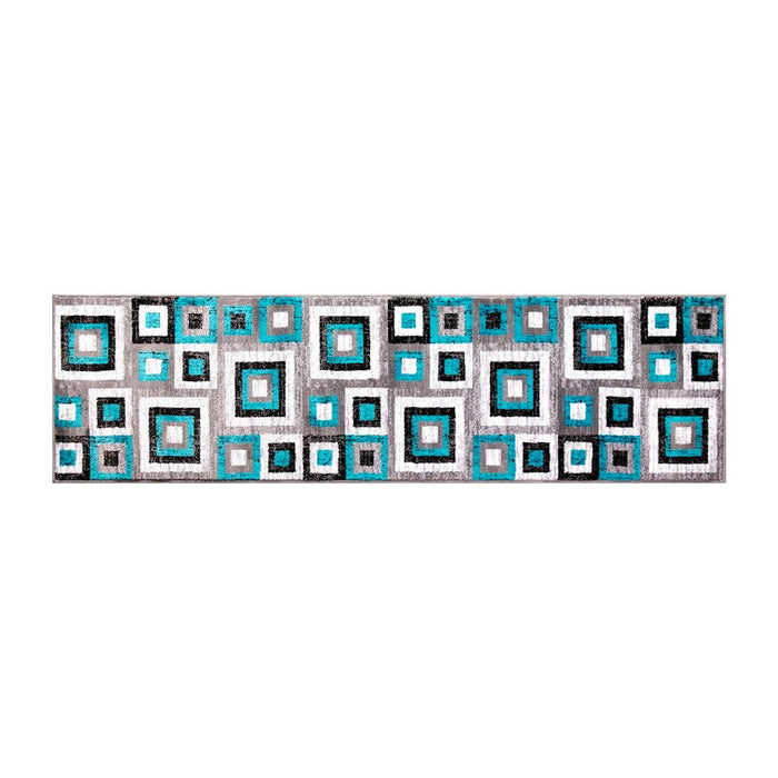 Flash Gideon 2x7 Geometric Rug, Turquoise - OK-HCF-7146ATUR-27-TUR-GG