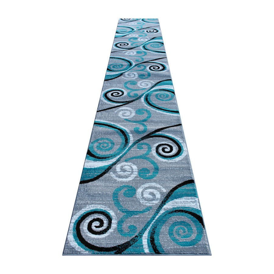 Flash Furniture Valli 3X16 Modern Area Rug, Turquoise - OKR-RG1100-316-TQ-GG