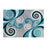 Flash Furniture Valli 5X7 Modern Area Rug, Turquoise - OKR-RG1100-57-TQ-GG