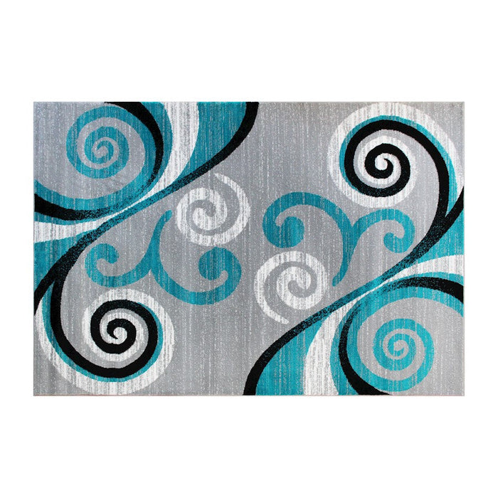 Flash Furniture Valli 5X7 Modern Area Rug, Turquoise - OKR-RG1100-57-TQ-GG