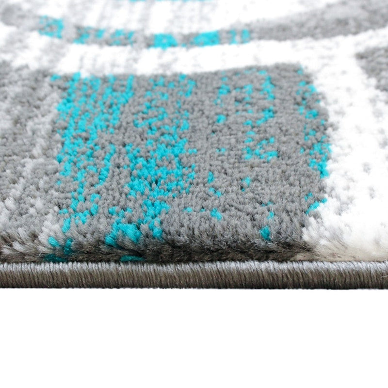 Flash Furniture Cirrus 3X16 Swirl Area Rug, Turquoise