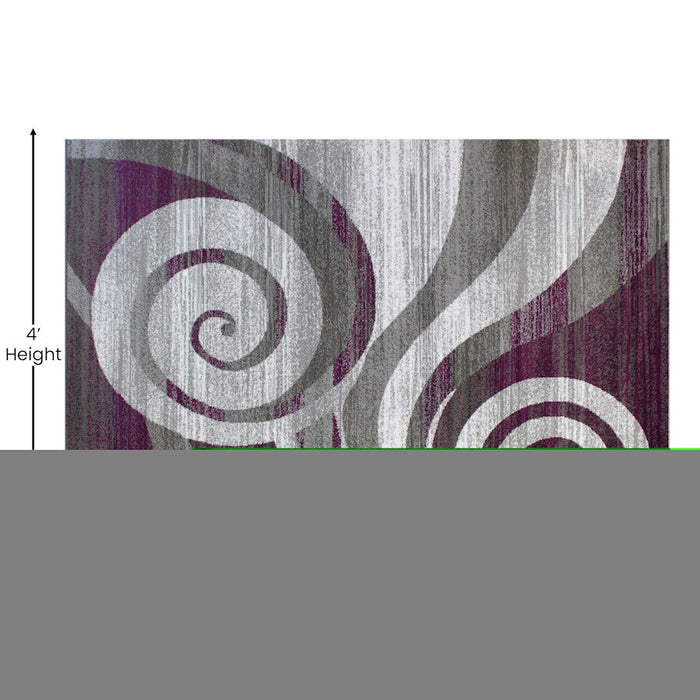 Flash Furniture Cirrus Swirl Area Rug, Purple