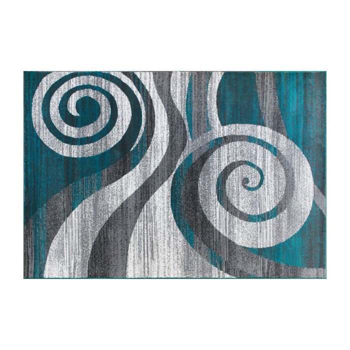 Flash Furniture Cirrus 5X7 Swirl Area Rug, Turquoise - OKR-RG1103-57-TQ-GG