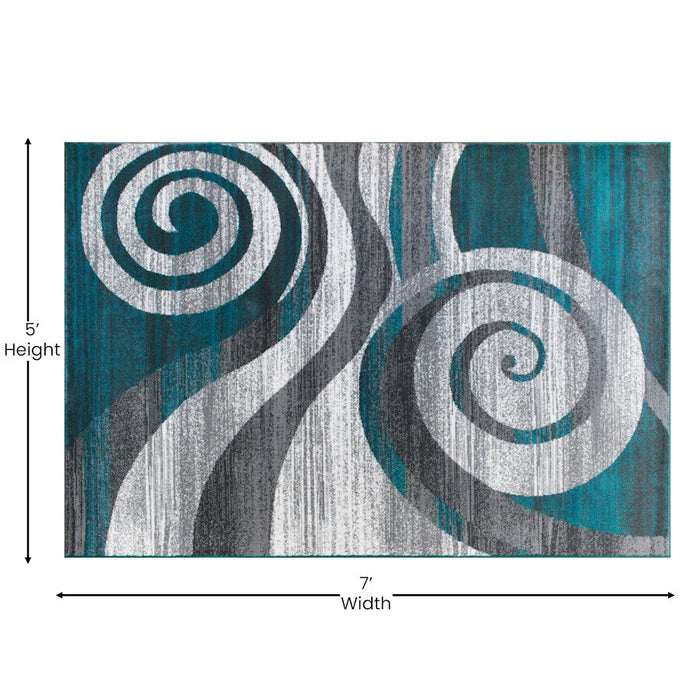 Flash Furniture Cirrus 5X7 Swirl Area Rug