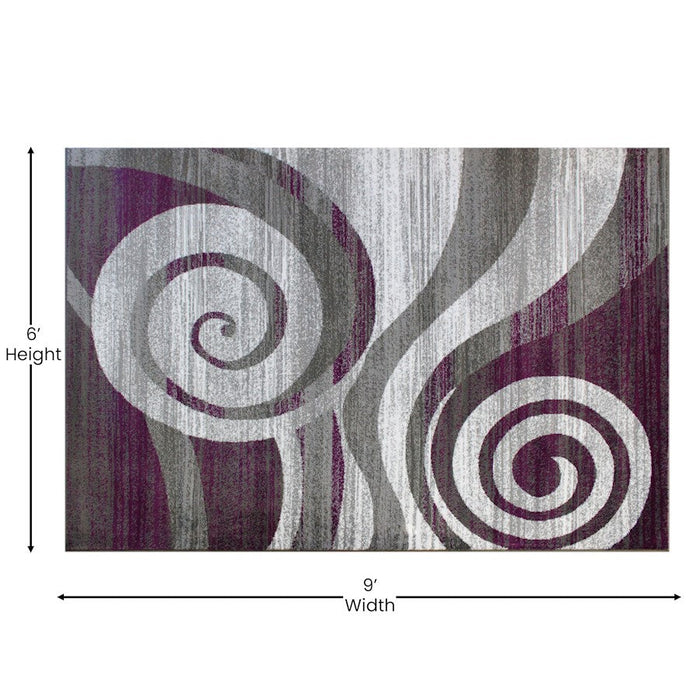 Flash Furniture Cirrus Swirl Area Rug, Purple