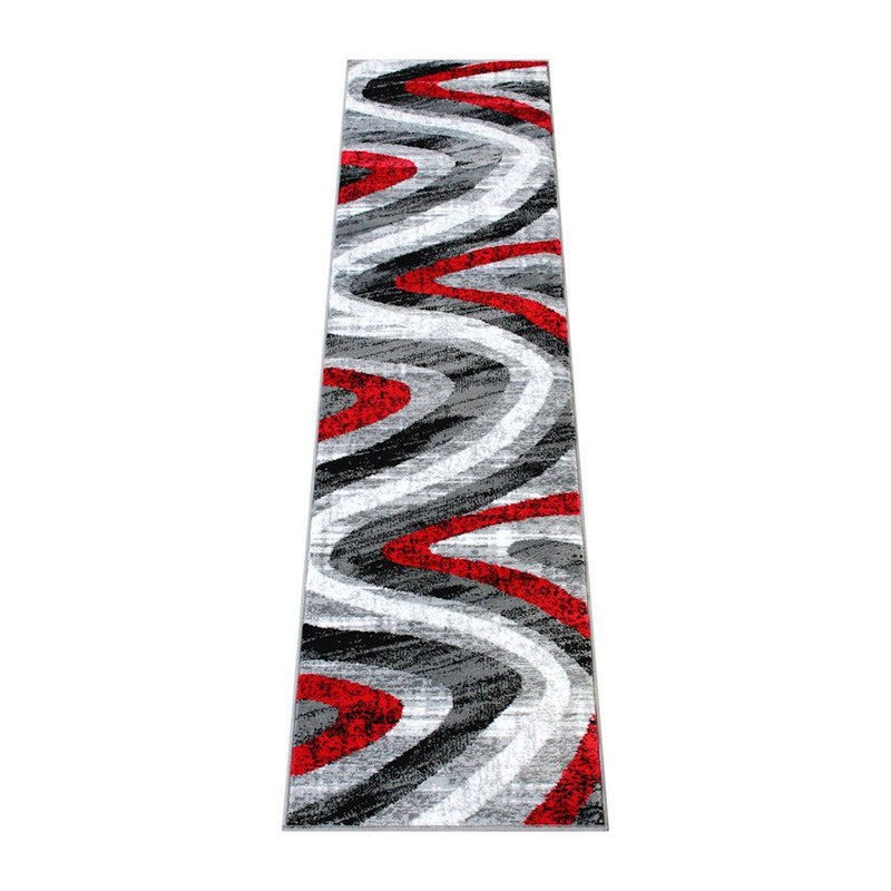 Flash Furniture Altum 2' X 7' Waves Area Rug, Red - OKR-RG1107-27-RD-GG