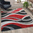 Flash Furniture Wisp 5X7 Ripple Area Rug, Red