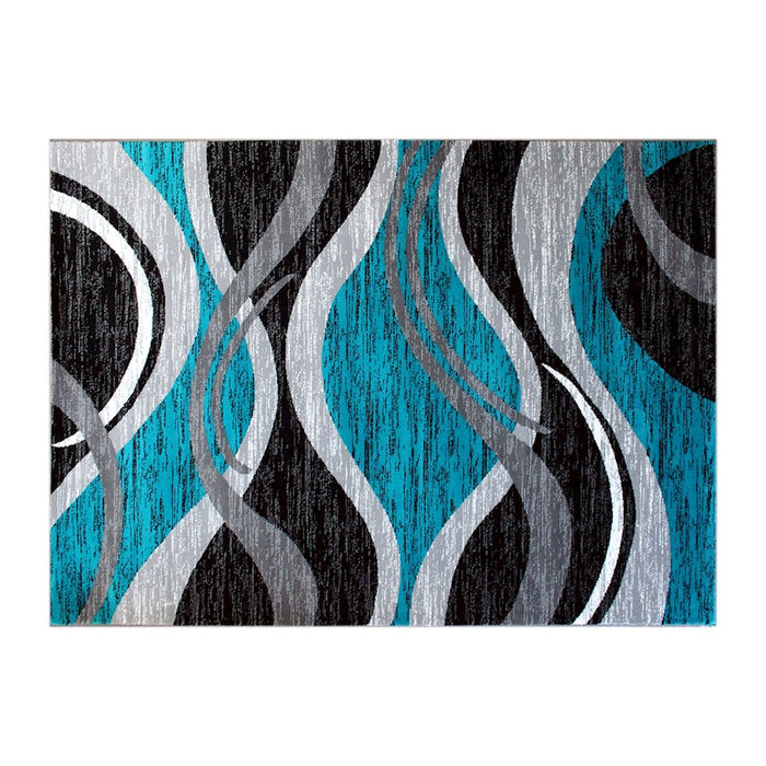 Flash Furniture Wisp 5X7 Ripple Area Rug, Turquoise - OKR-RG1109-57-TQ-GG