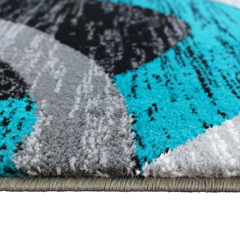 Flash Furniture Wisp 5X7 Ripple Area Rug, Turquoise