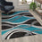 Flash Furniture Wisp 5X7 Ripple Area Rug, Turquoise