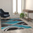 Flash Furniture Wisp 5X7 Ripple Area Rug, Turquoise