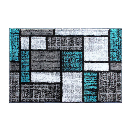 Flash Furniture Raven 2X3 Block Area Rug, Turquoise - OKR-RG1110-23-TQ-GG