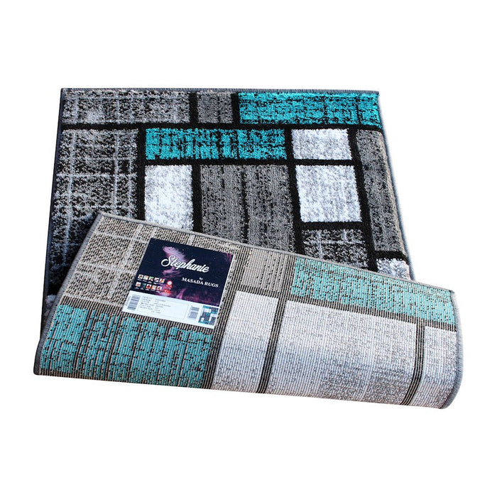 Flash Furniture Raven Block Area Rug, Turquoise