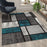 Flash Furniture Raven Block Area Rug, Turquoise