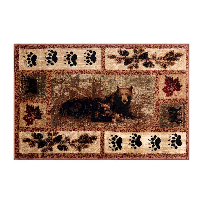 Flash Furniture Vassa 4X5 Bear -Cubs Area Rug, Brown - OKR-RG1114-45-BN-GG