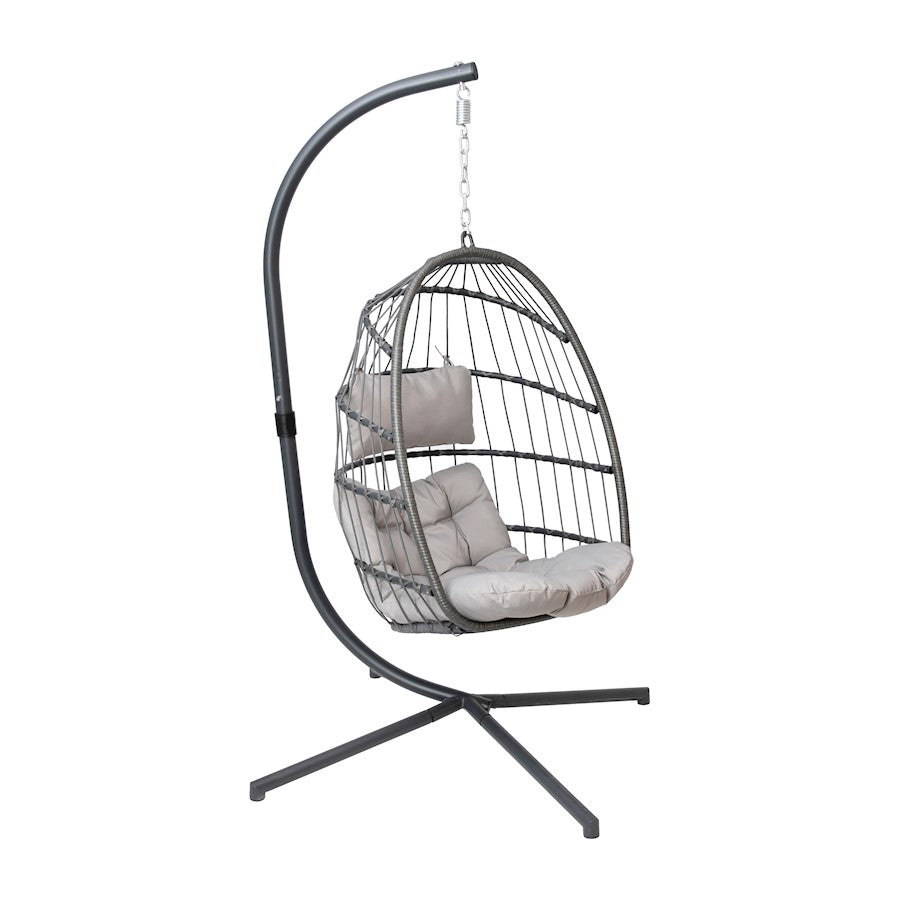 Flash Furniture Cleo Patio Hanging Egg Chair, Gray - SDA-AD608001-GY-GG