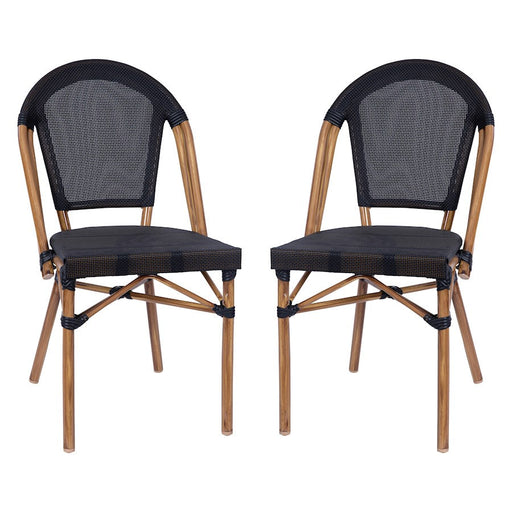 Flash Marseille French Cafe Chair, Black - SDA-AD642107-BK-NAT-GG