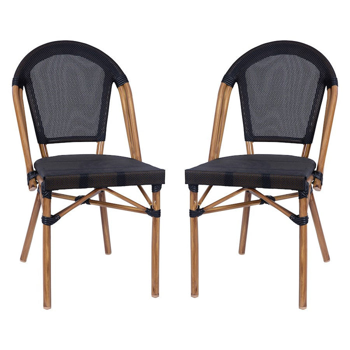 Flash Marseille French Cafe Chair, Black - SDA-AD642107-BK-NAT-GG