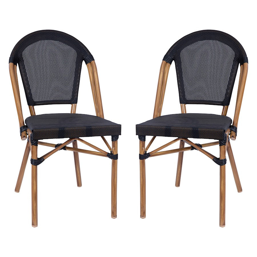 Flash Marseille French Cafe Chair, Black - SDA-AD642107-BK-NAT-GG