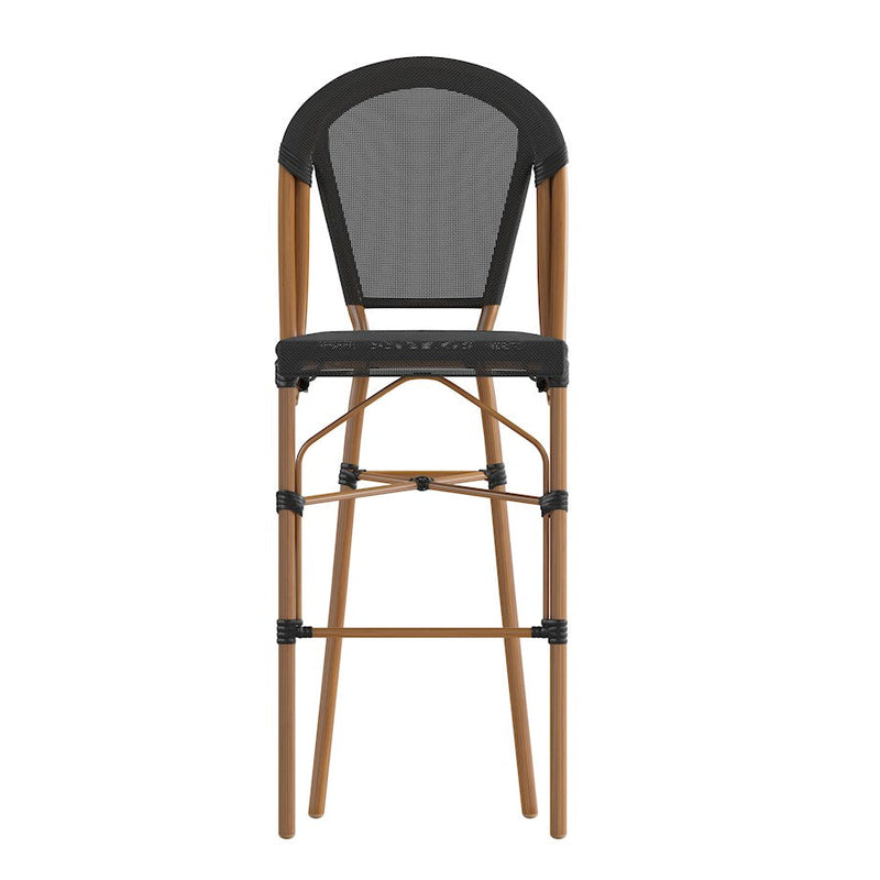 Flash Marseille French Cafe Barstool, Black