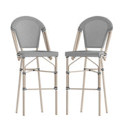 Flash Marseille 30" French Cafe Barstool, BK/WH - SDA-AD642107-BS-BLKWH-LTNAT-GG