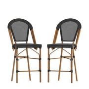 Flash Marseille French Cafe Counter Stool, BK - SDA-AD642107-CS-BK-NAT-GG