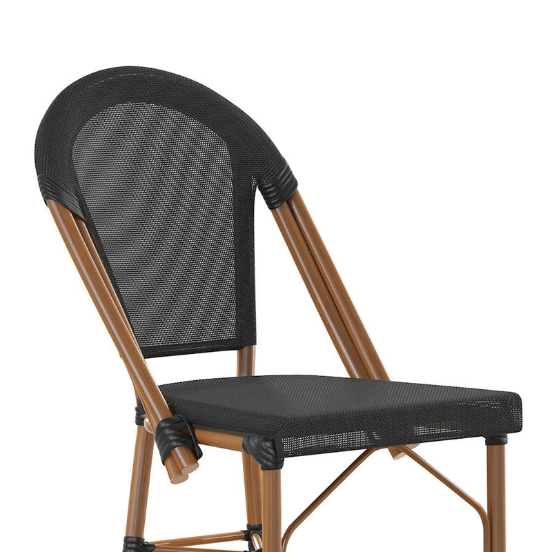 Flash Marseille French Cafe Counter Stool, Black