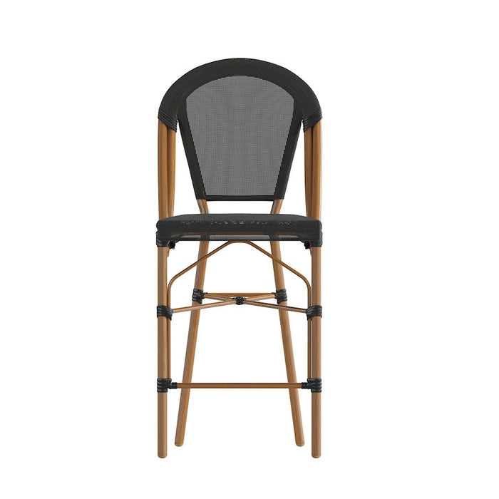 Flash Marseille French Cafe Counter Stool, Black