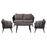 Flash Kierra 4 PC Set, Loveseat/2 Chairs/Table, BK - SDA-AD723002-4-BK-GG