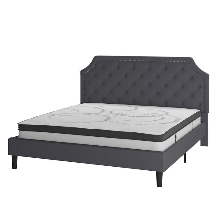 Flash Furniture Brighton King Platform Bed Set, Dark Gray - SL-BM10-16-GG