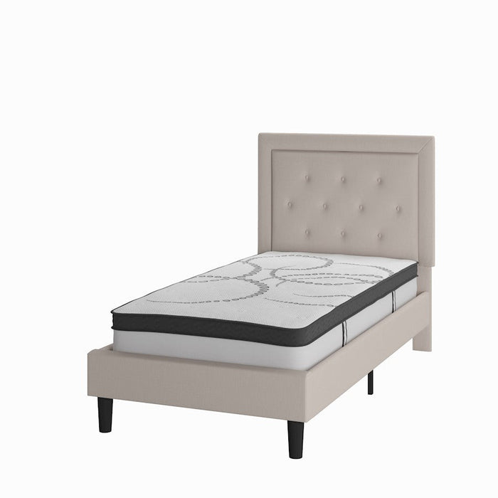 Flash Furniture Roxbury Twin Platform Bed Set, Beige - SL-BM10-17-GG