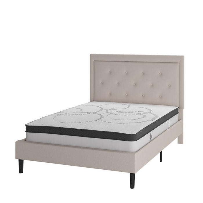 Flash Furniture Roxbury Full Platform Bed Set, Beige - SL-BM10-18-GG