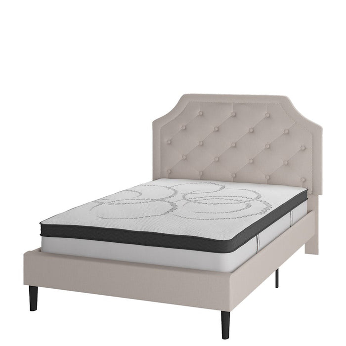 Flash Furniture Brighton Full Platform Bed Set, Beige - SL-BM10-2-GG